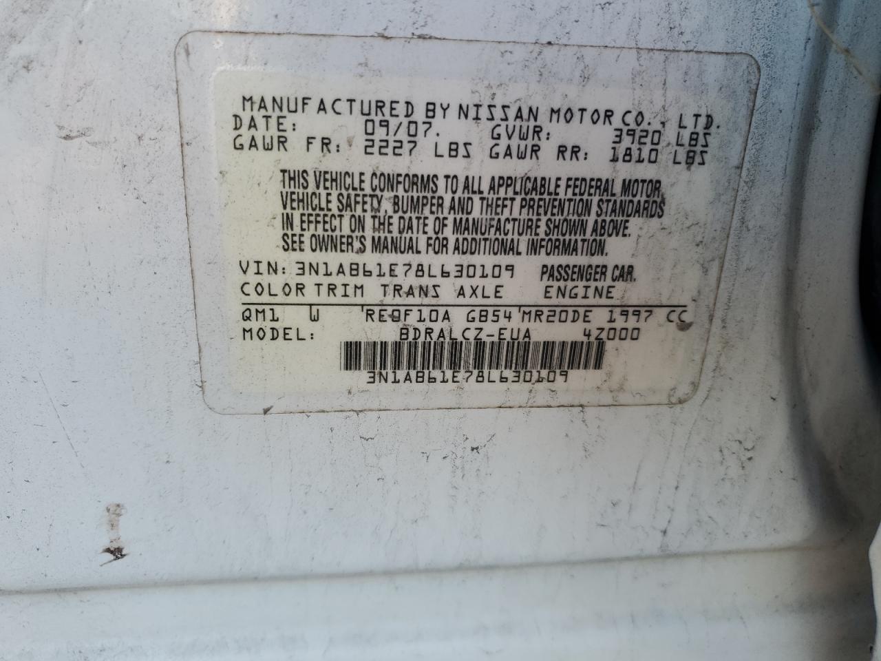 2008 NISSAN SENTRA
