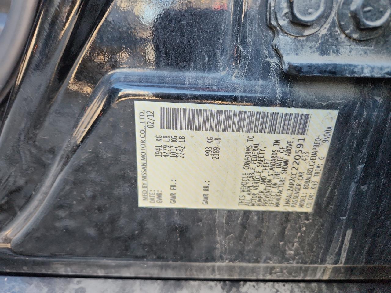 2012 NISSAN ALTIMA