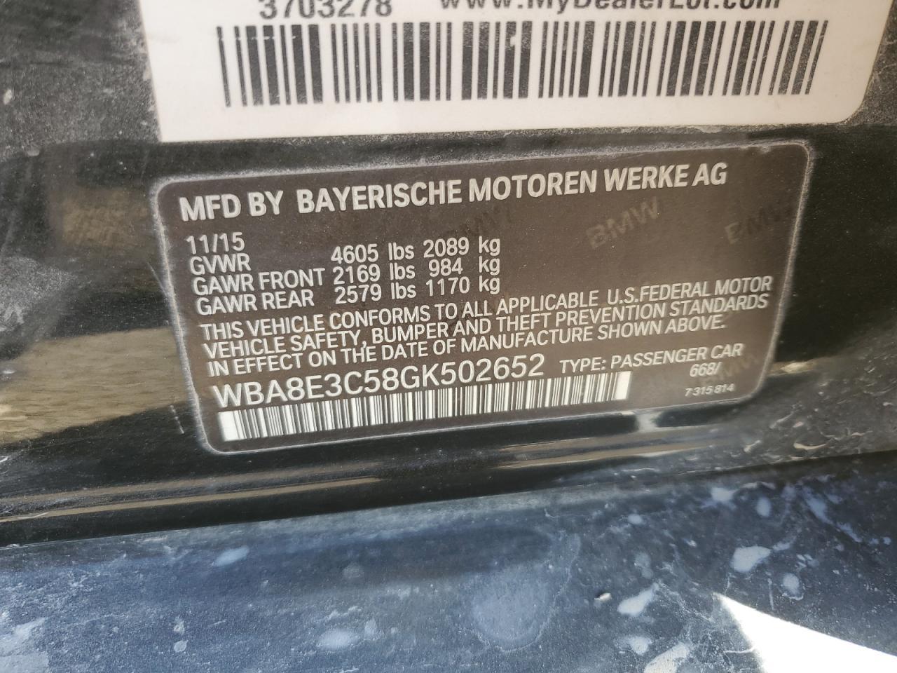 2016 BMW 3 SERIES
