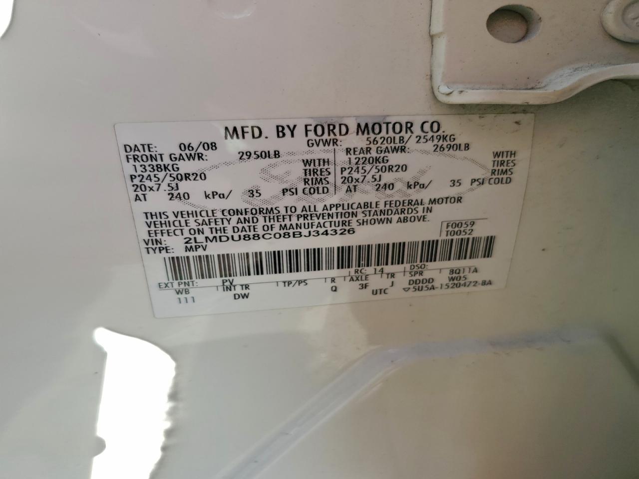 2008 LINCOLN MKX