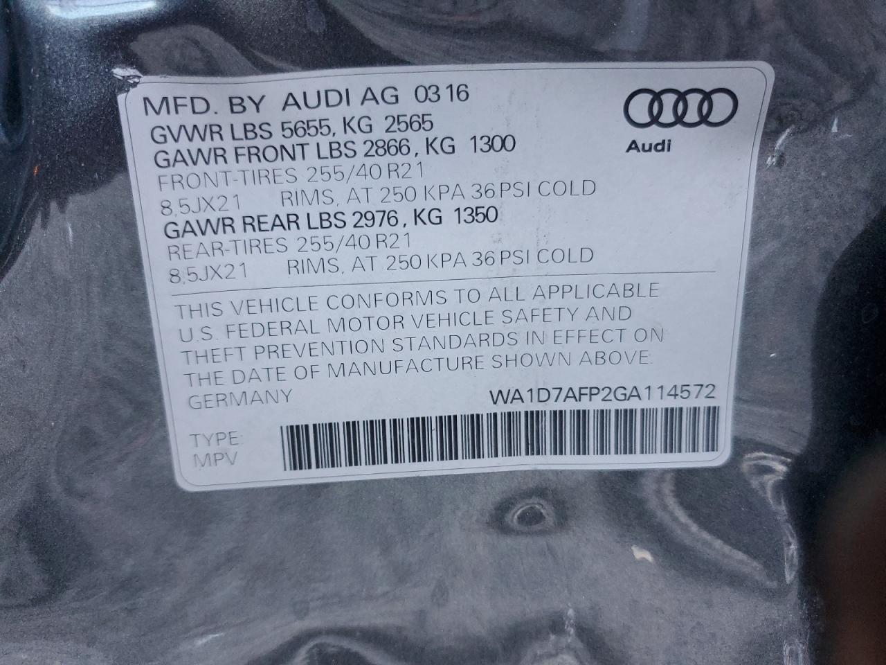 2016 AUDI Q5
