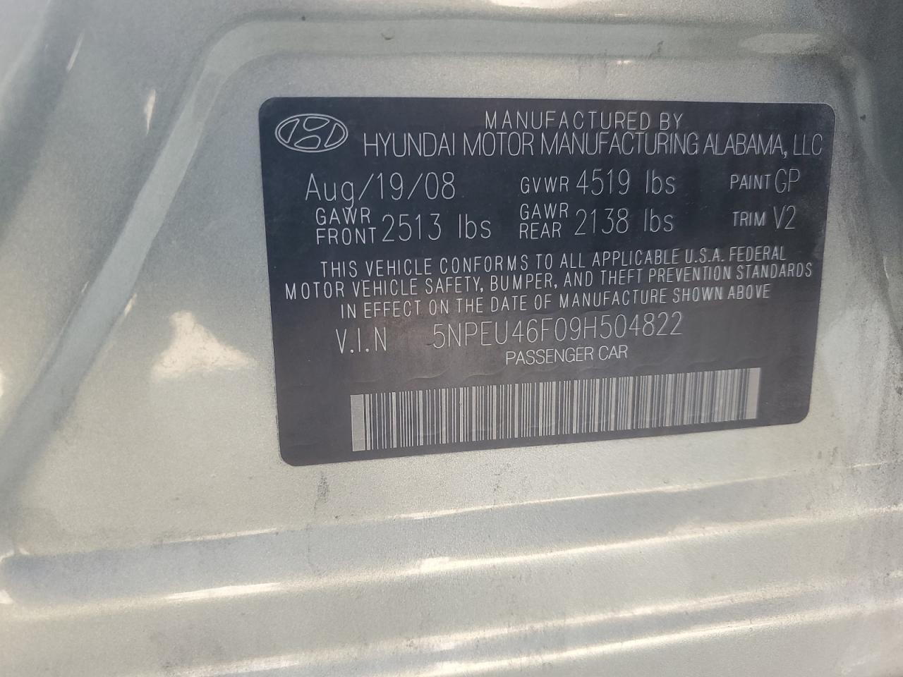 2009 HYUNDAI SONATA