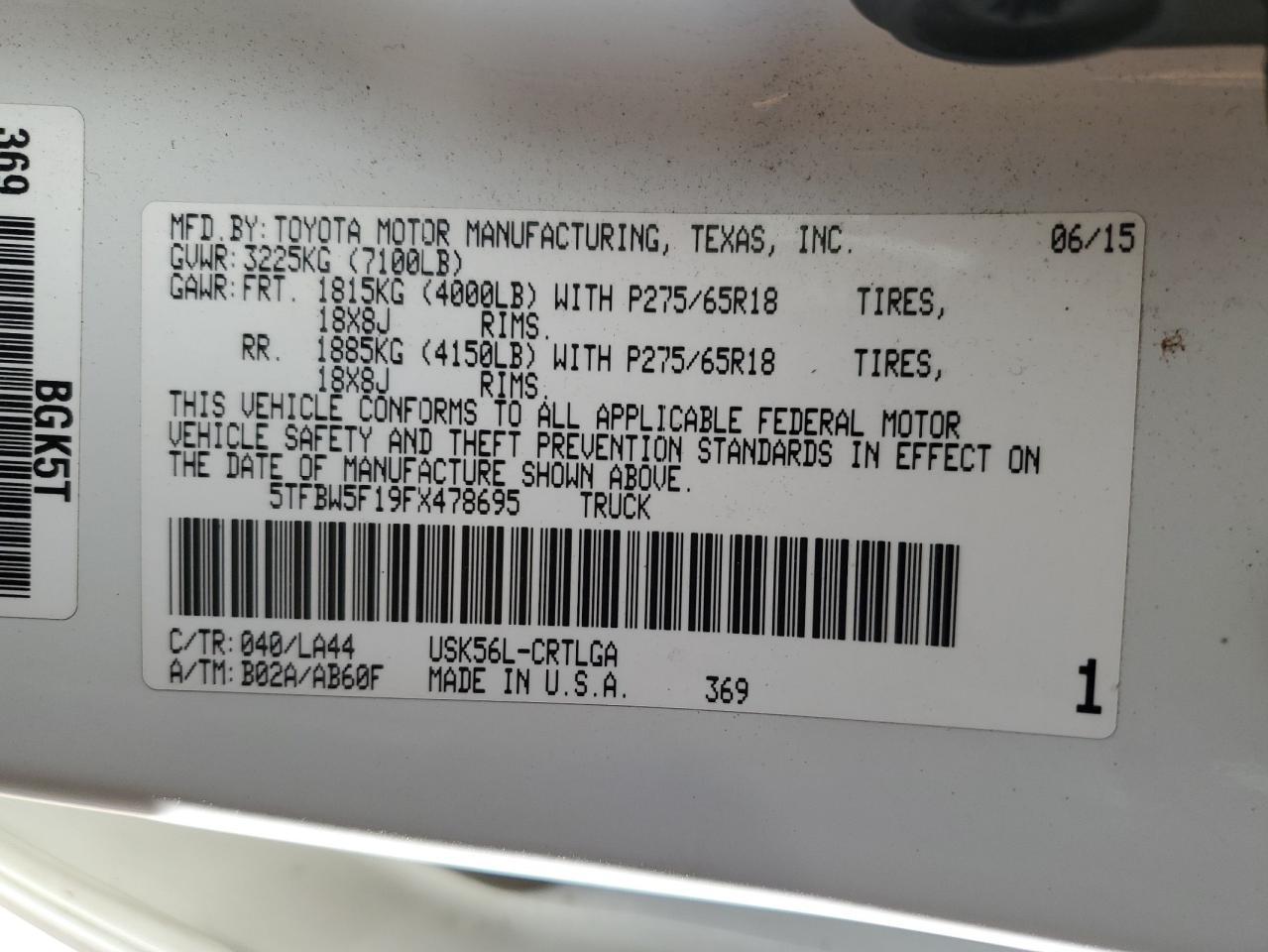 2015 TOYOTA TUNDRA