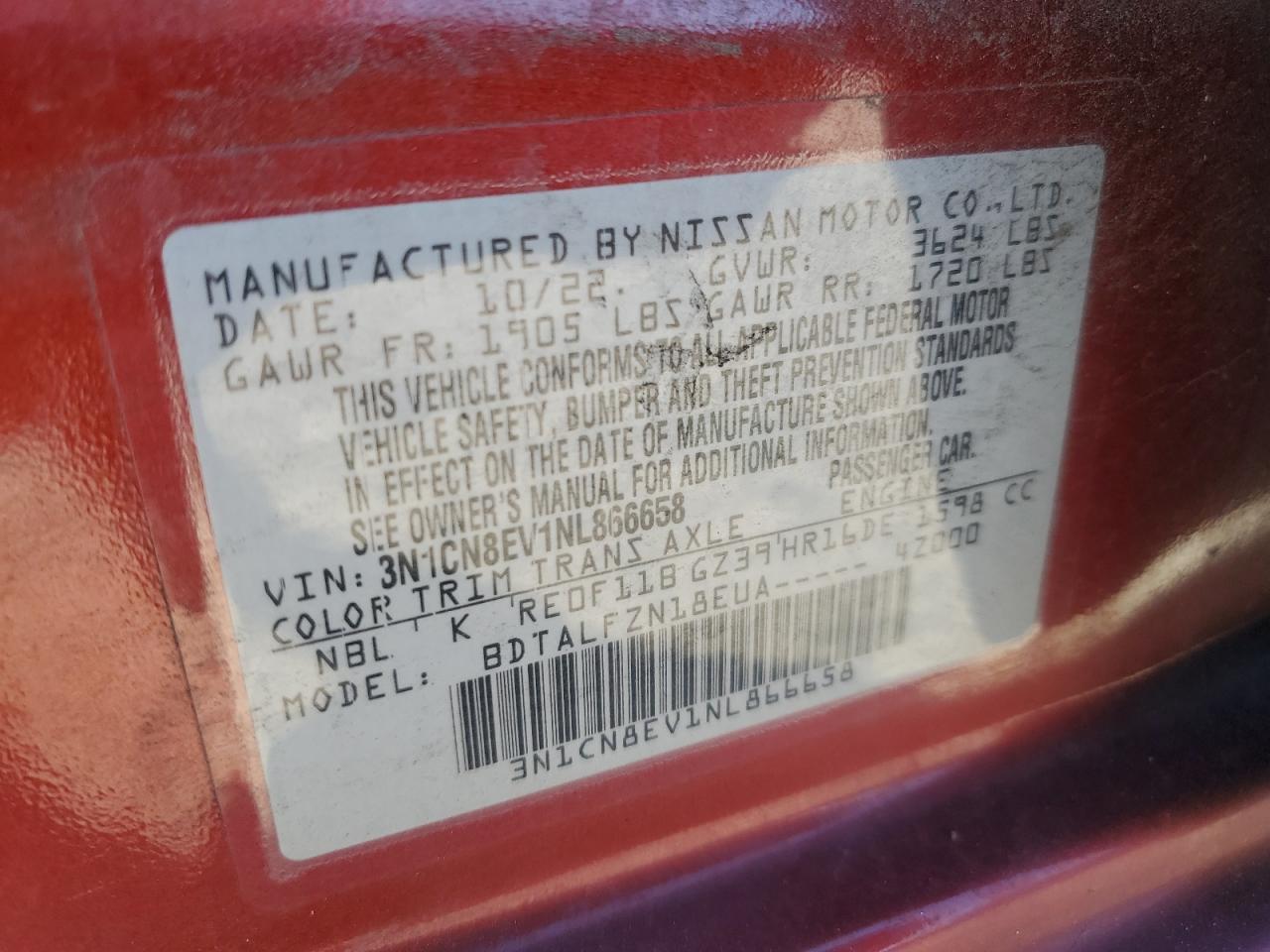 2022 NISSAN VERSA