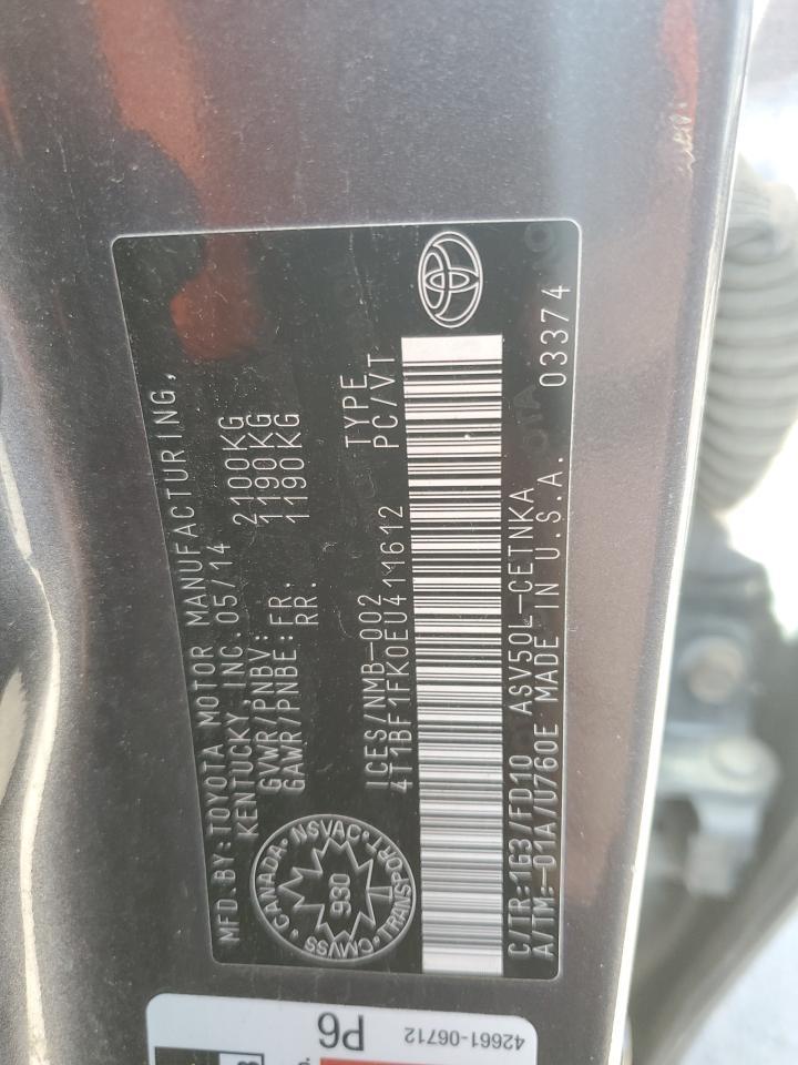 2014 TOYOTA CAMRY