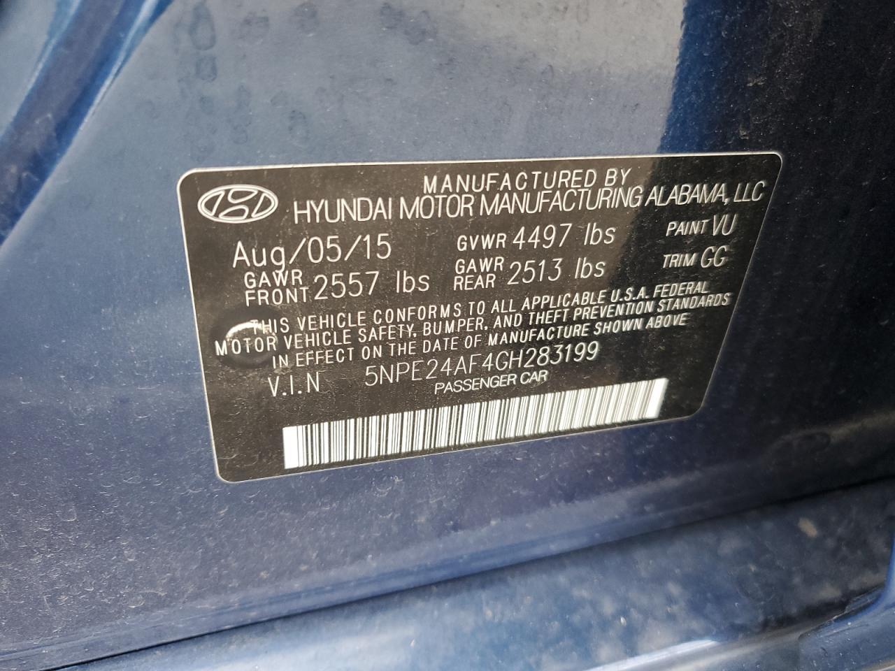 2016 HYUNDAI SONATA
