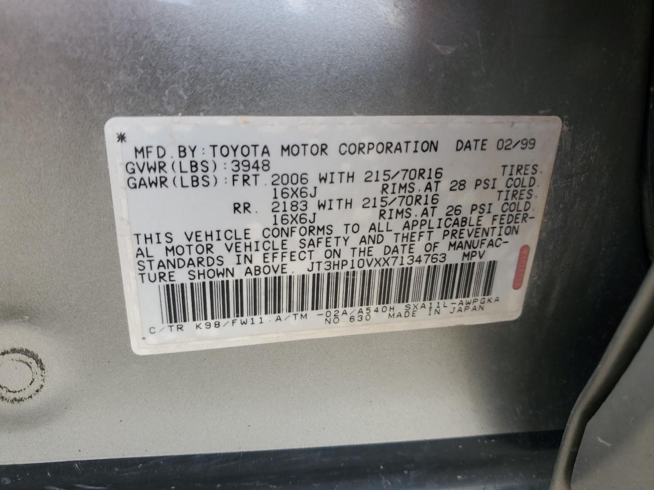 1999 TOYOTA RAV4