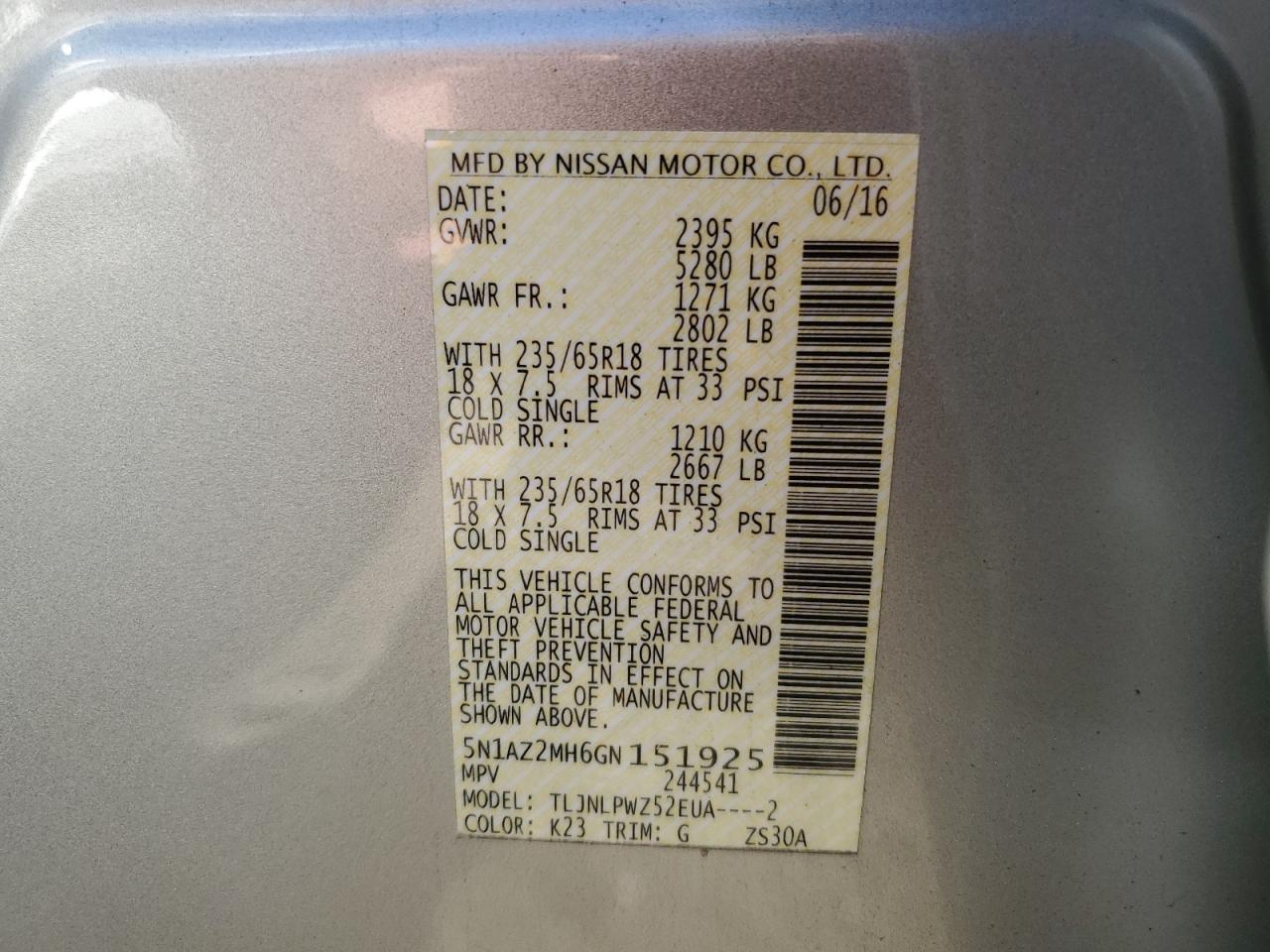 2016 NISSAN MURANO