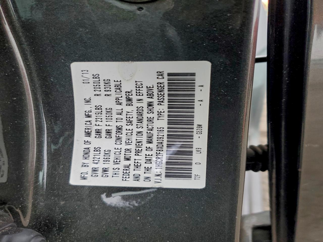 2013 HONDA ACCORD