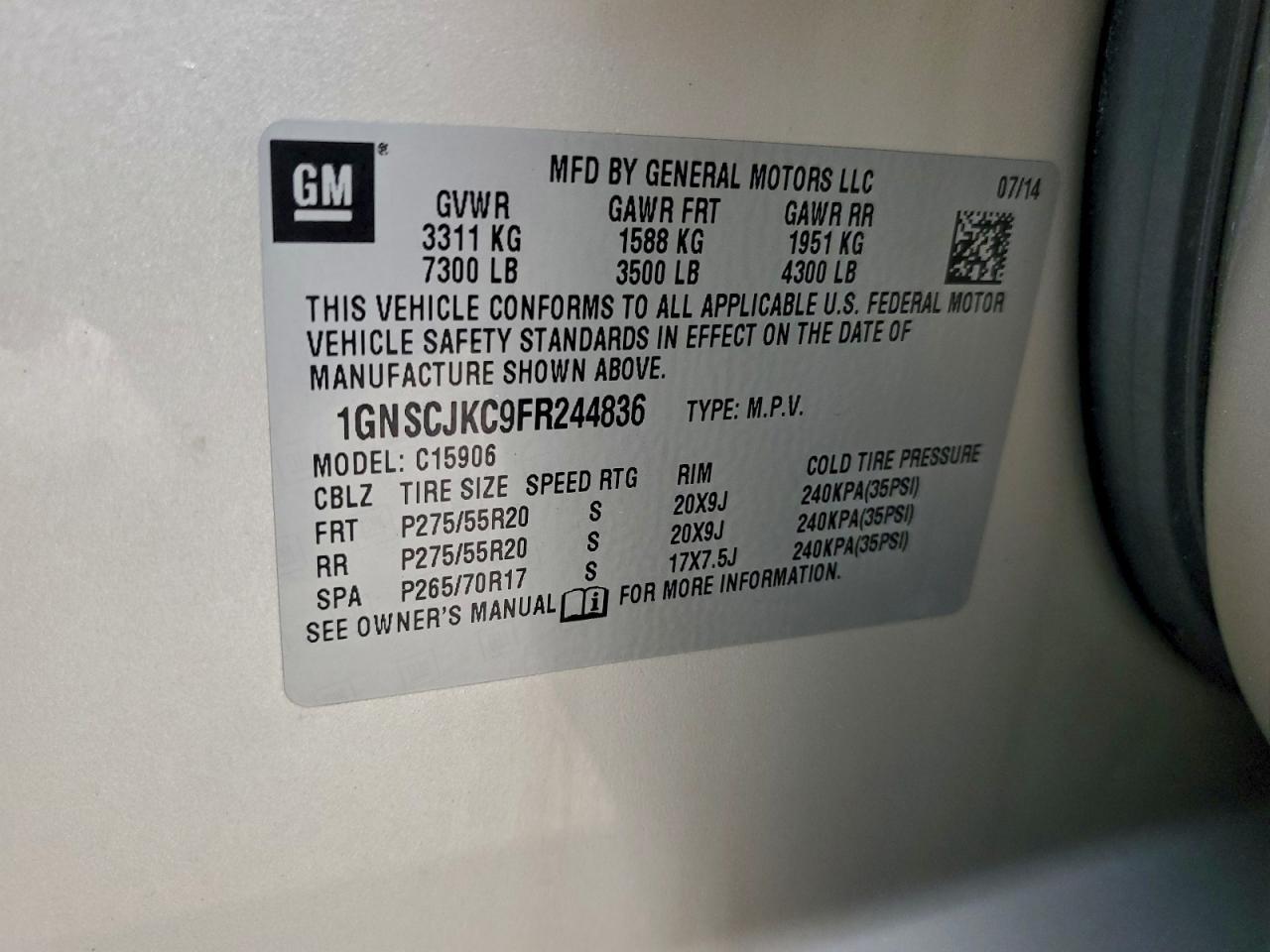 2015 CHEVROLET Suburban