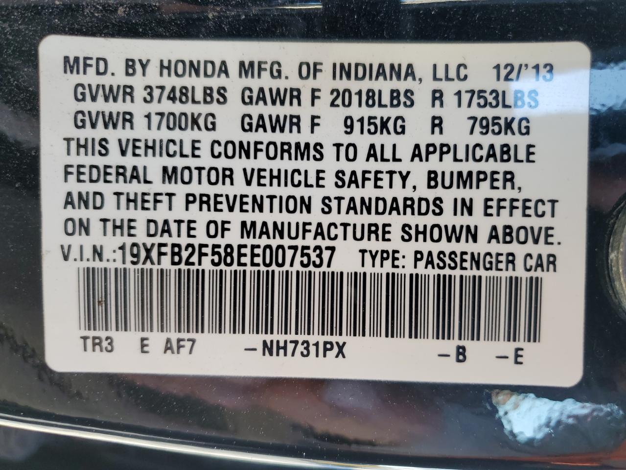 2014 HONDA CIVIC