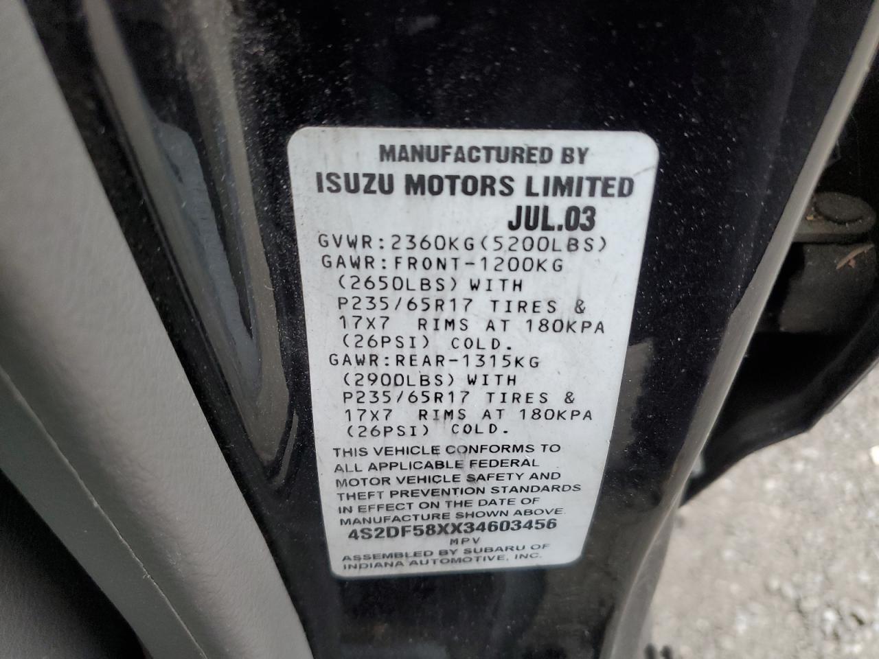 2003 ISUZU Axiom