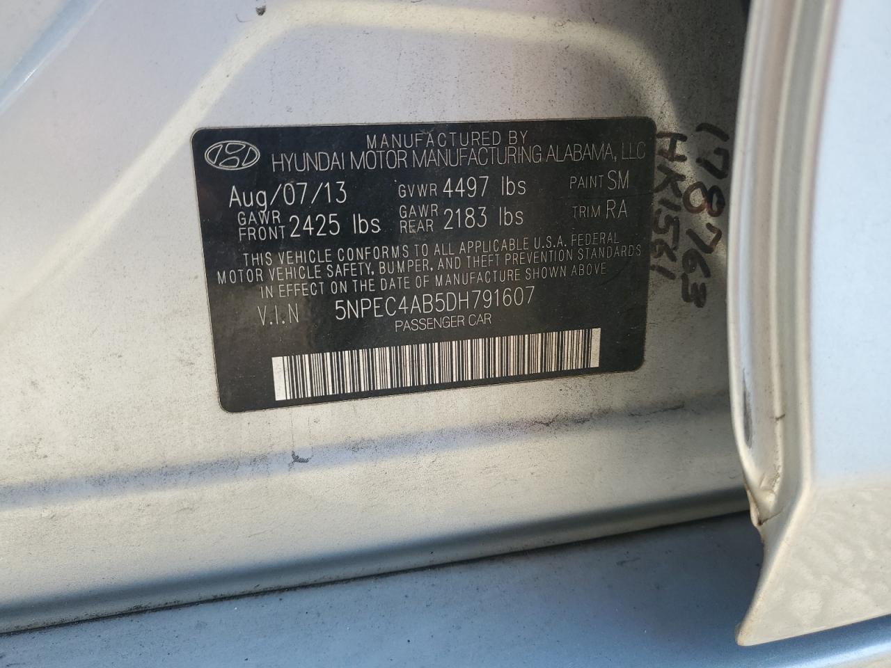 2013 HYUNDAI SONATA