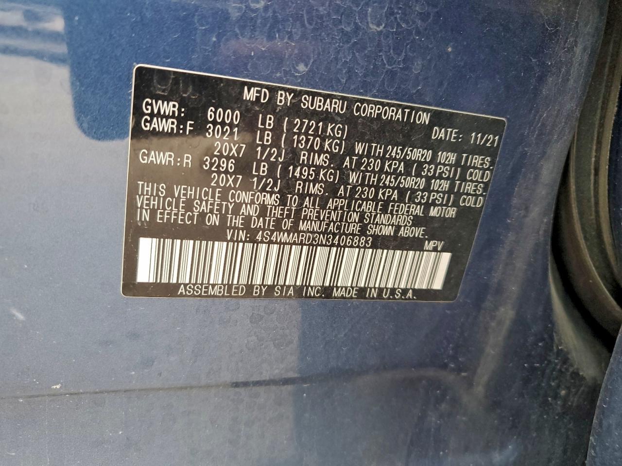 2022 SUBARU Ascent