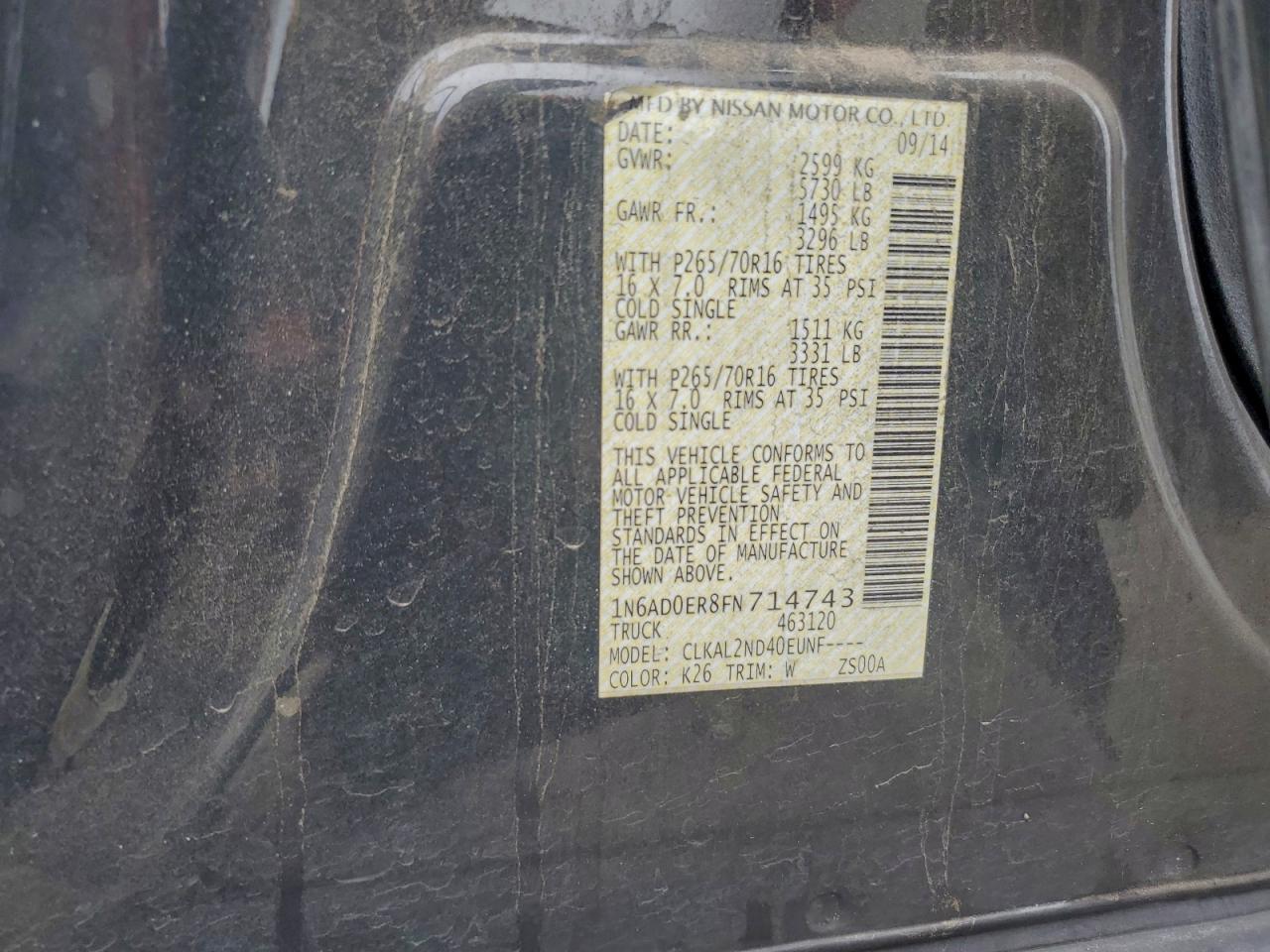 2015 NISSAN Frontier