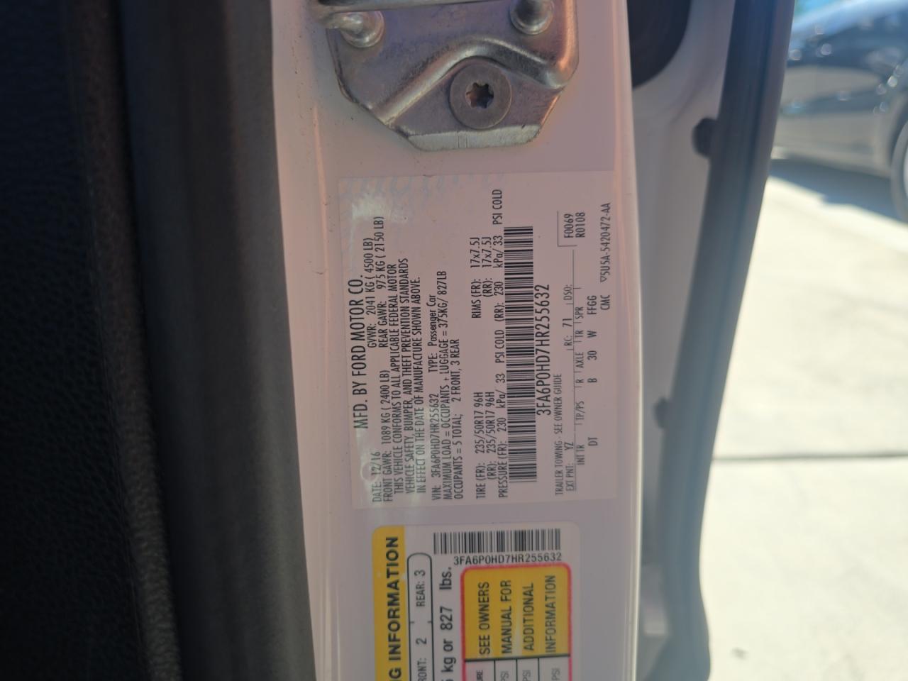2017 FORD FUSION