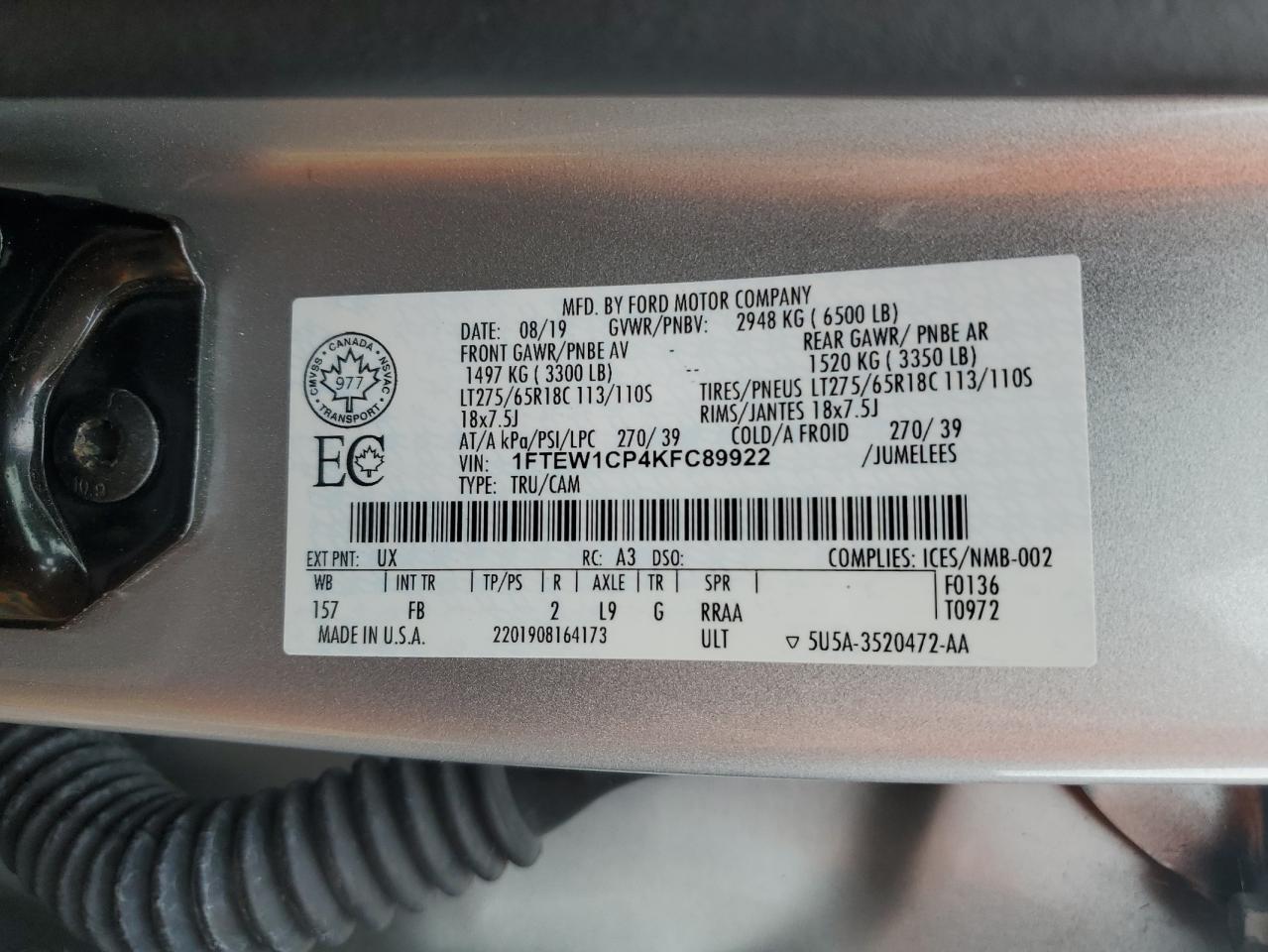 2019 FORD F-150