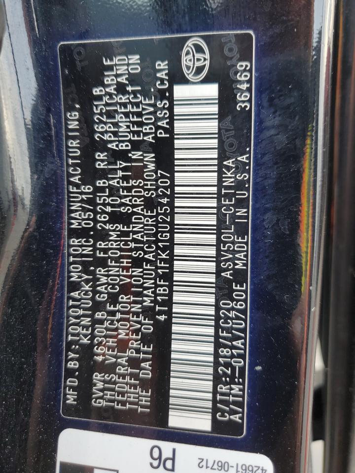 2016 TOYOTA CAMRY