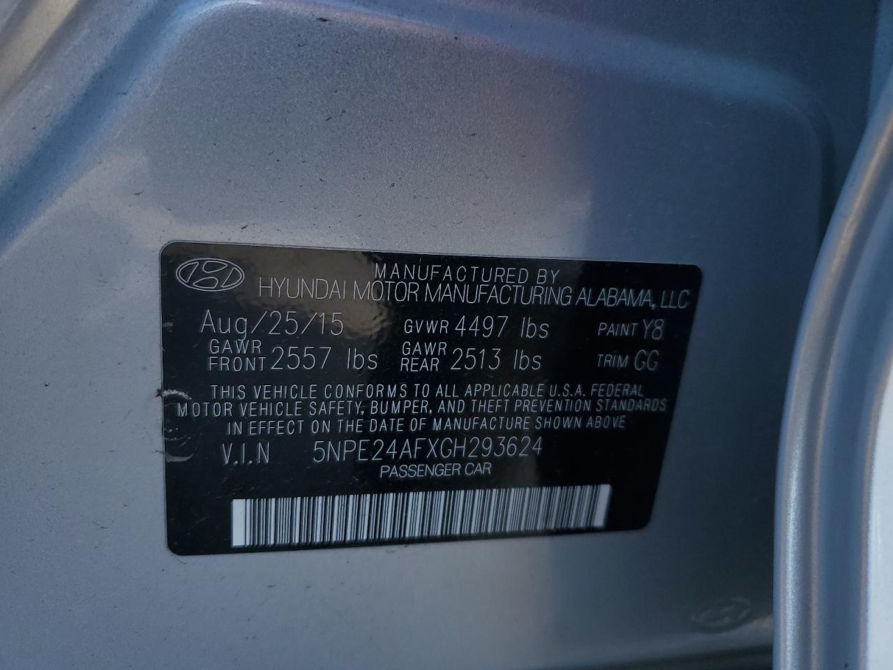 2016 HYUNDAI SONATA