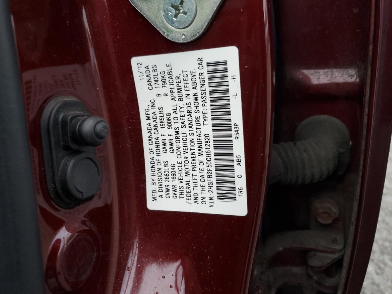 2012 HONDA CIVIC