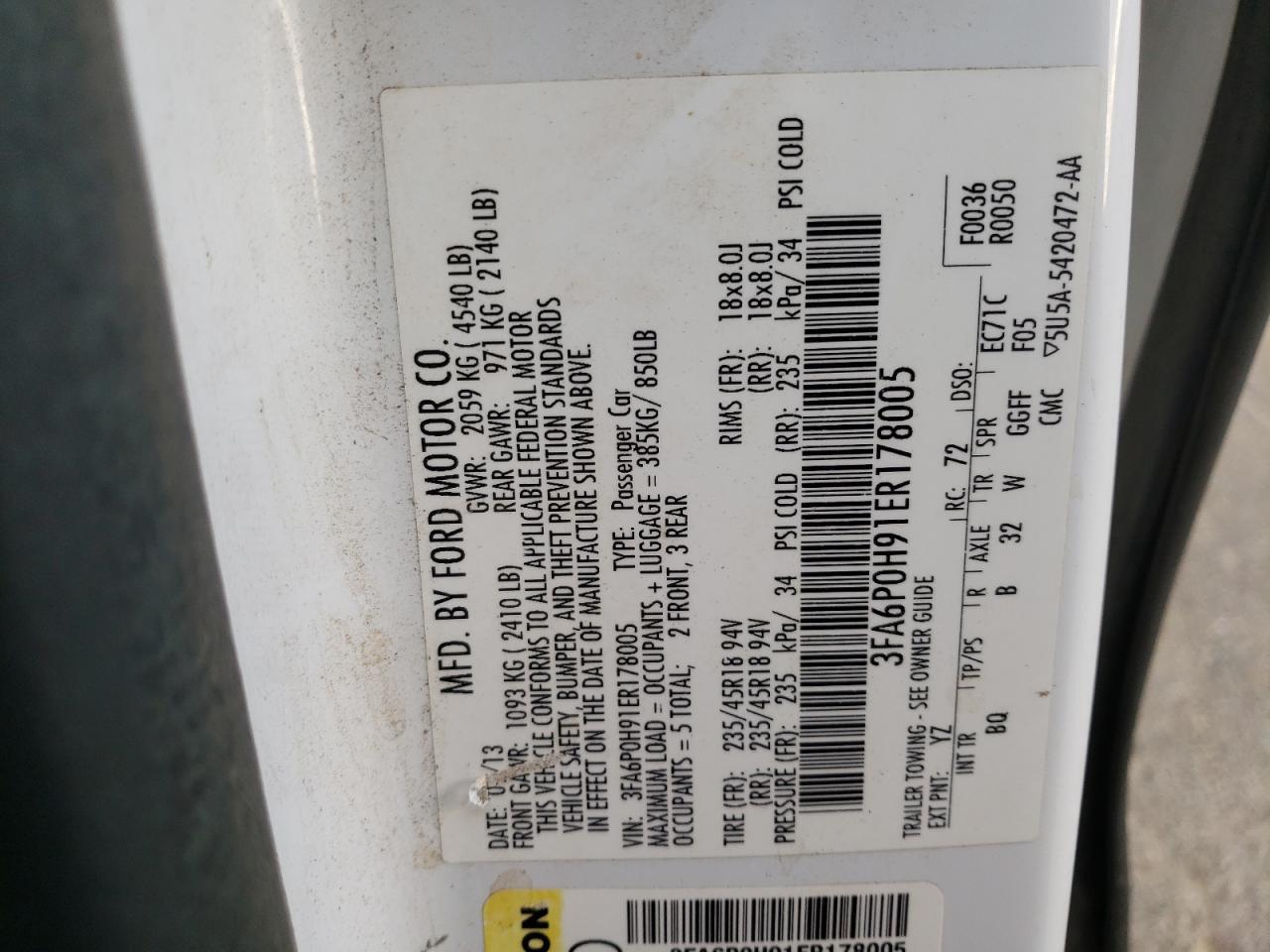 2014 FORD FUSION