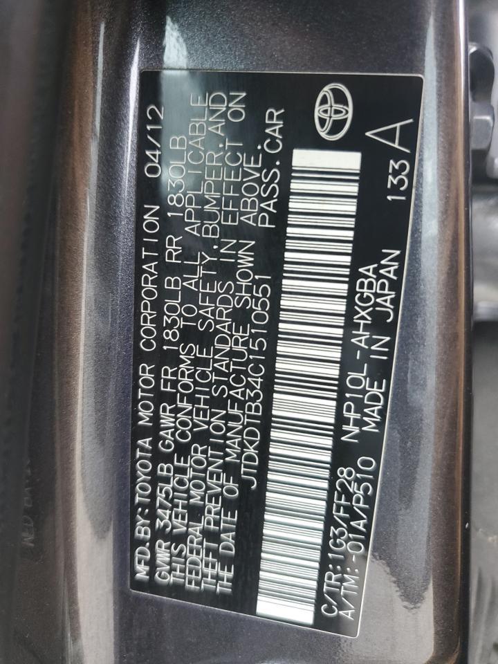 2012 TOYOTA Prius c