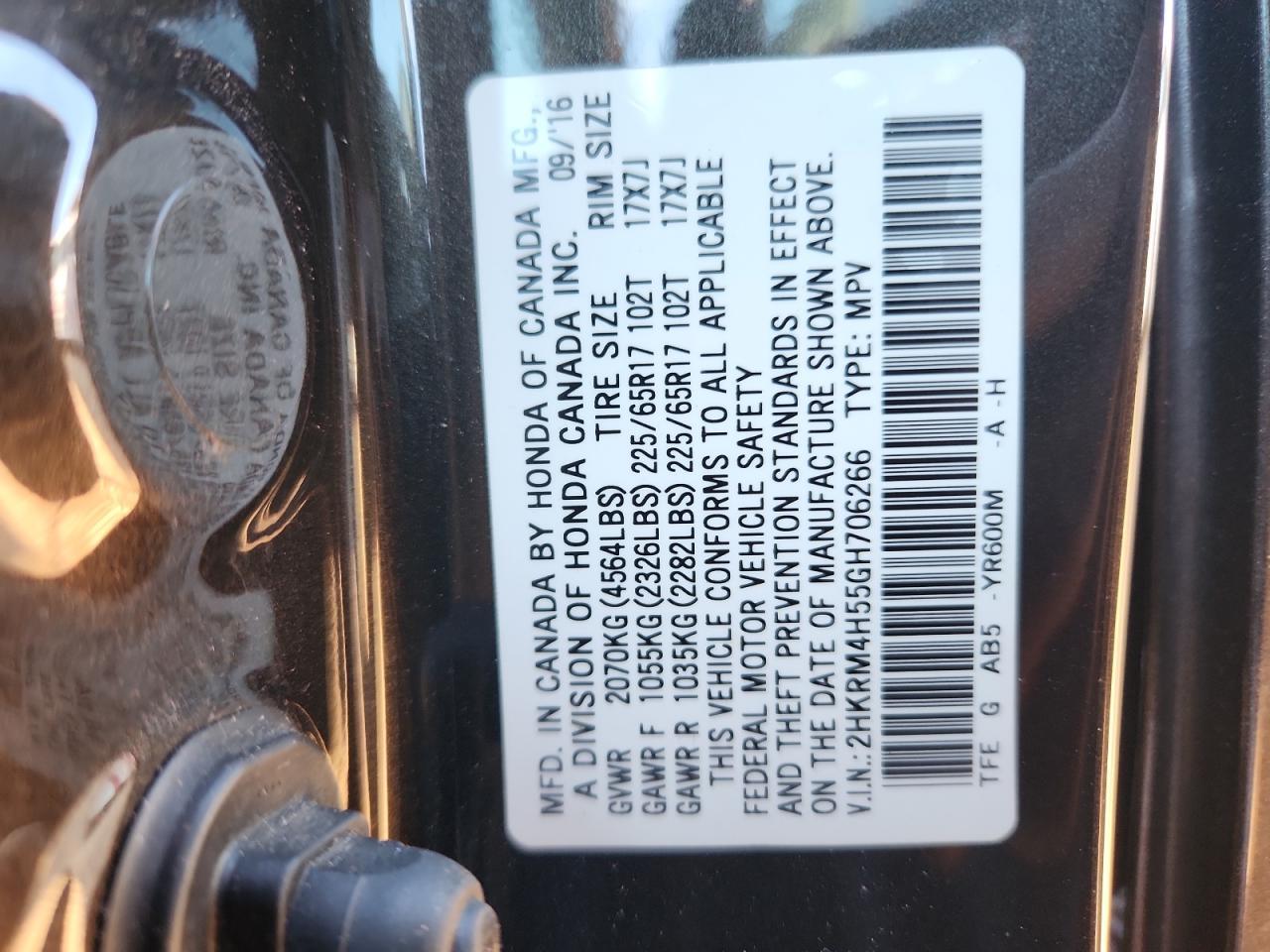 2016 HONDA CR-V