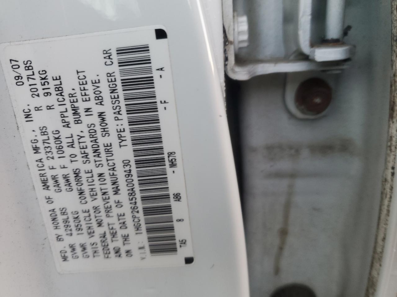2008 HONDA ACCORD