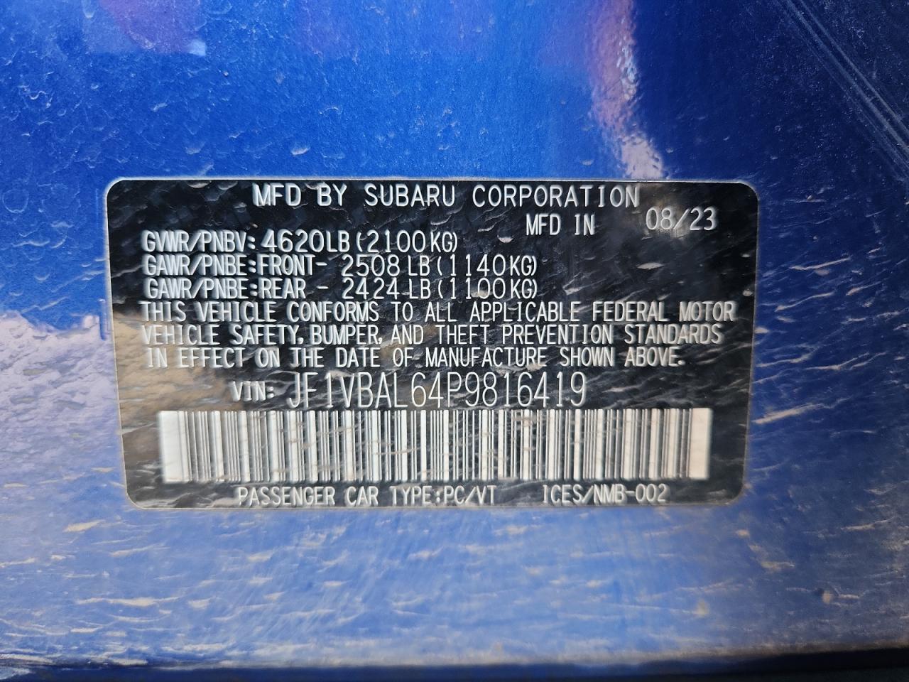 2023 SUBARU WRX