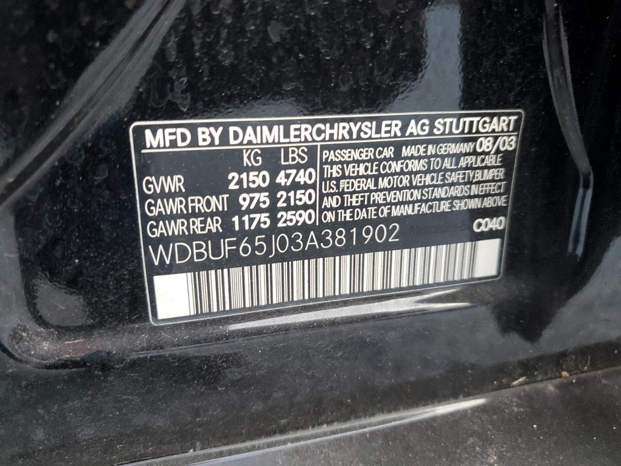 2003 MERCEDES-BENZ E-Class