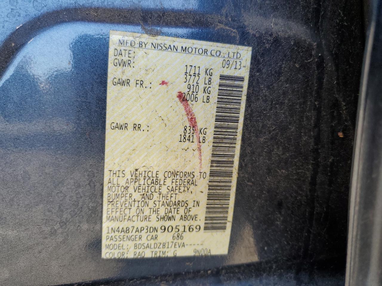2013 NISSAN SENTRA