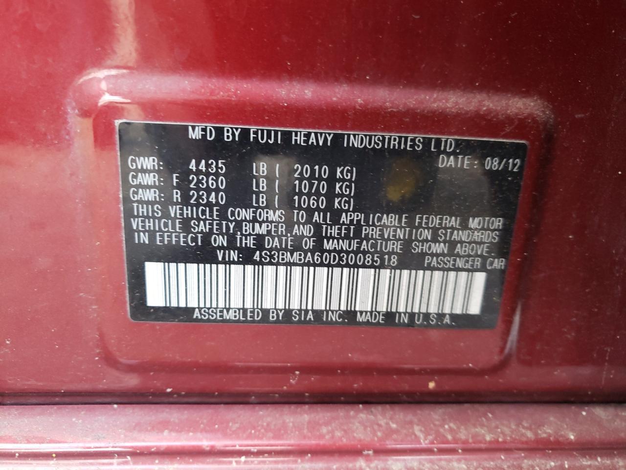 2013 SUBARU Legacy