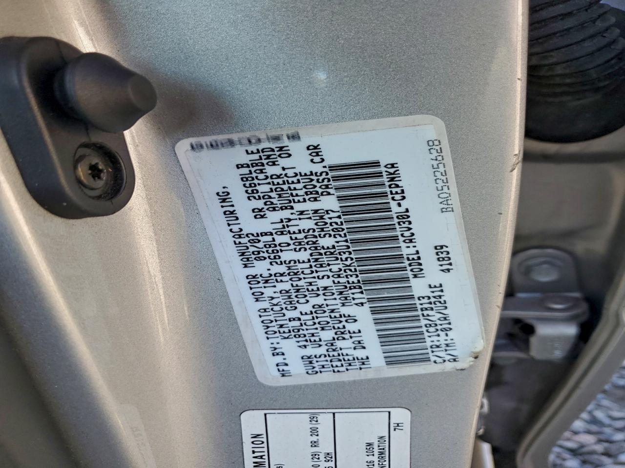 2003 TOYOTA CAMRY
