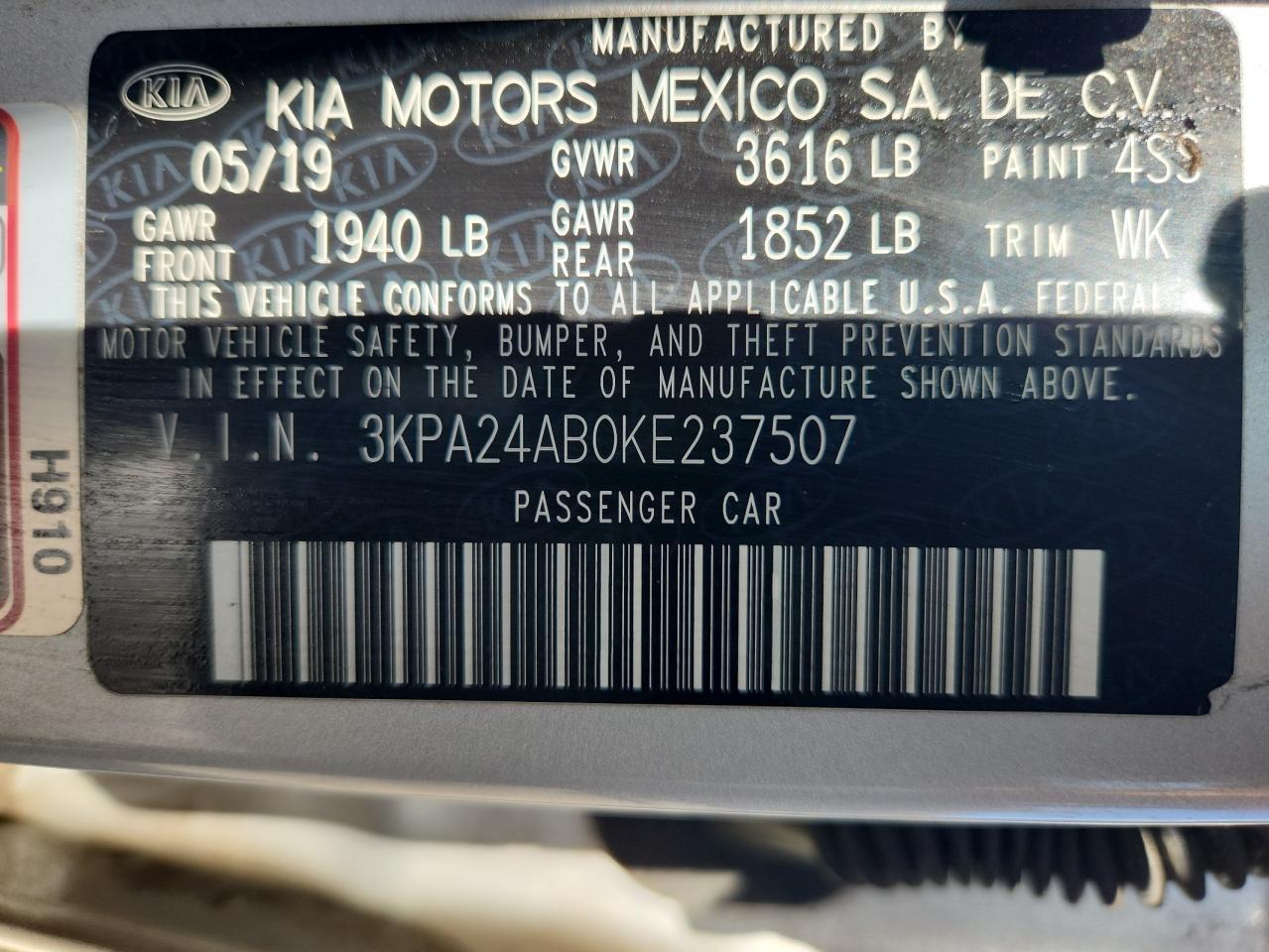 2019 KIA RIO