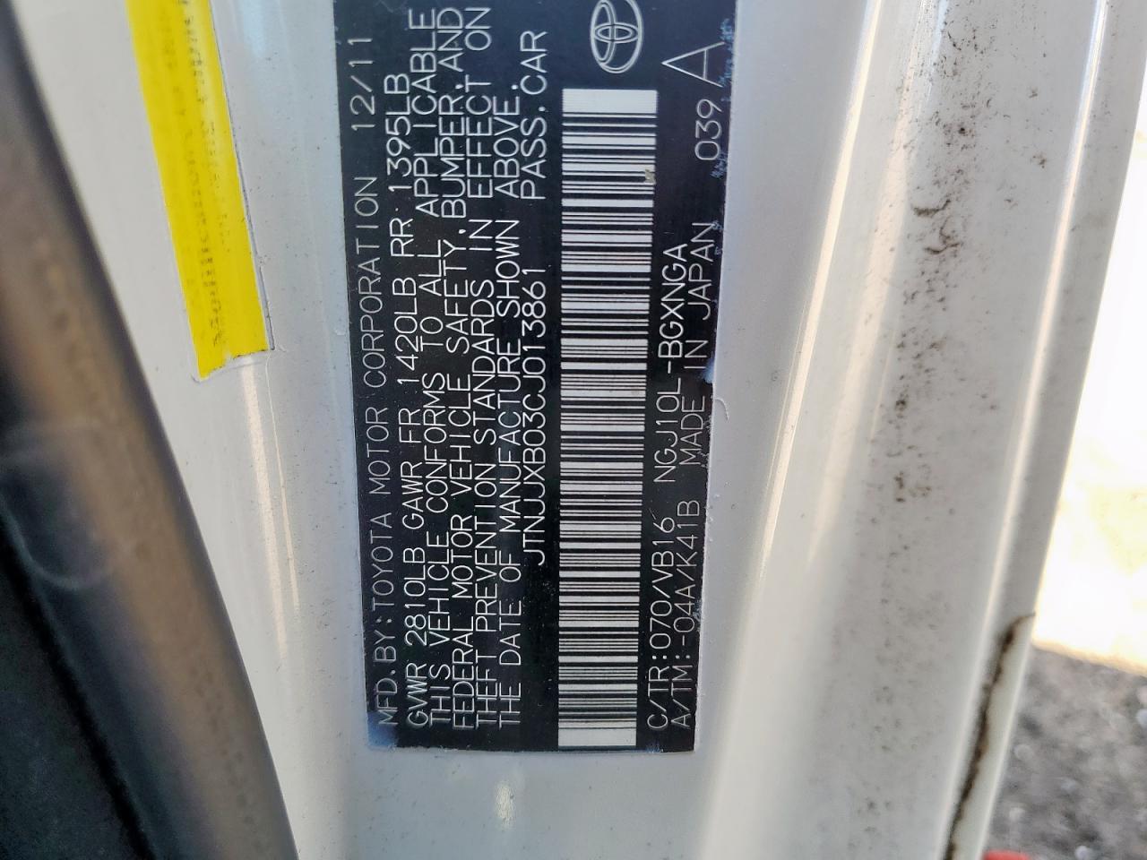 2012 TOYOTA SCION