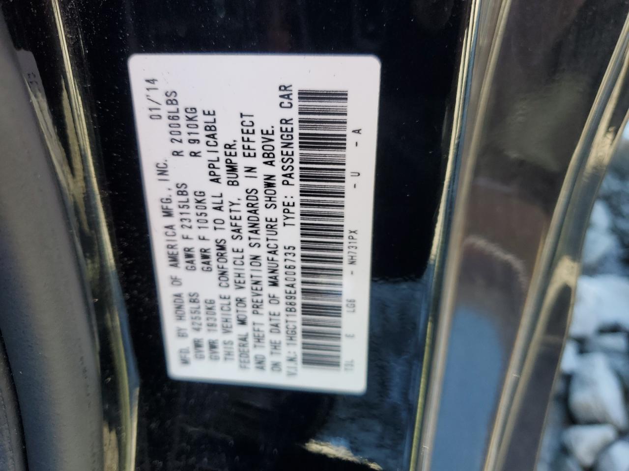 2014 HONDA ACCORD