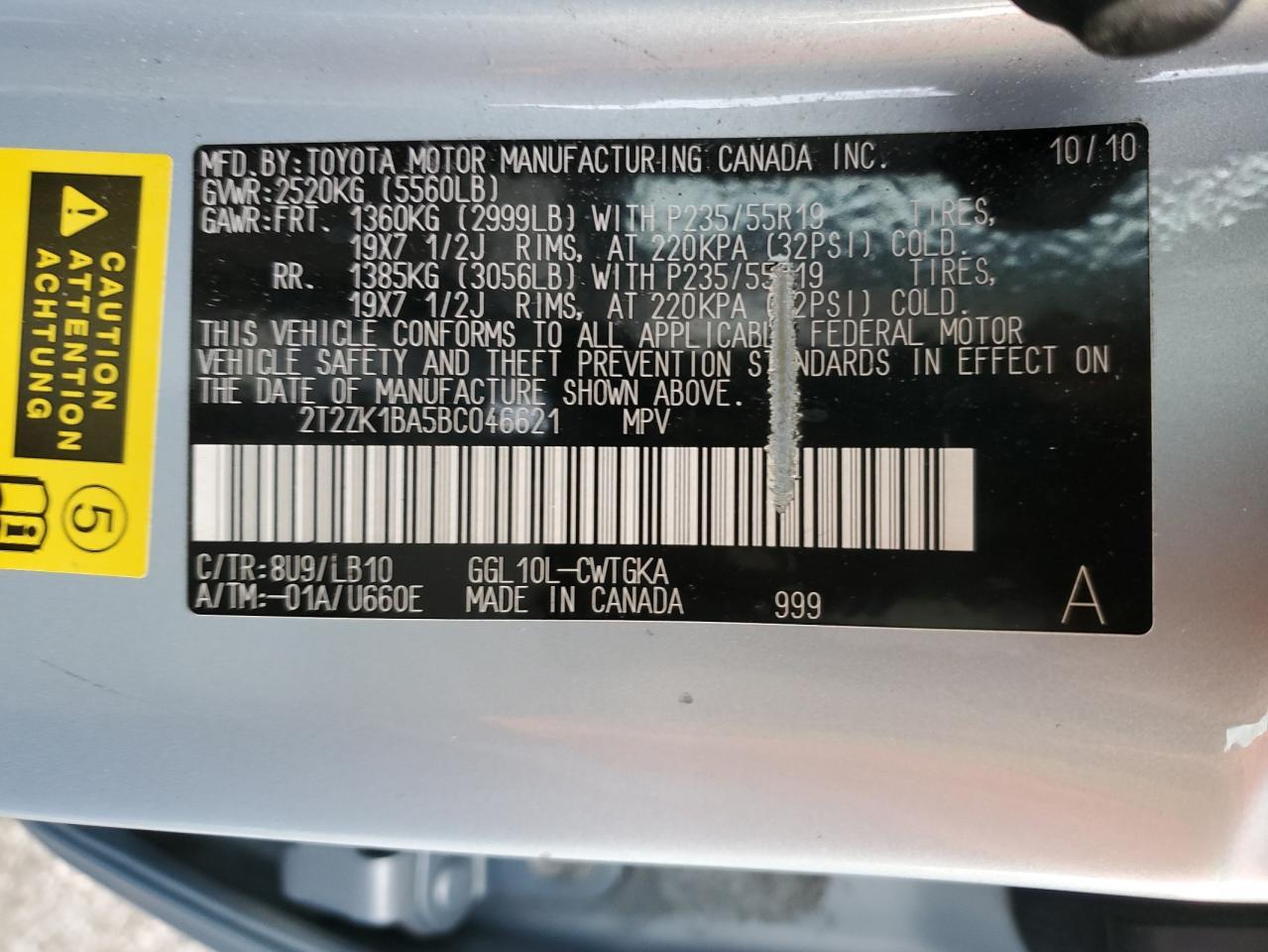 2011 LEXUS RX 350