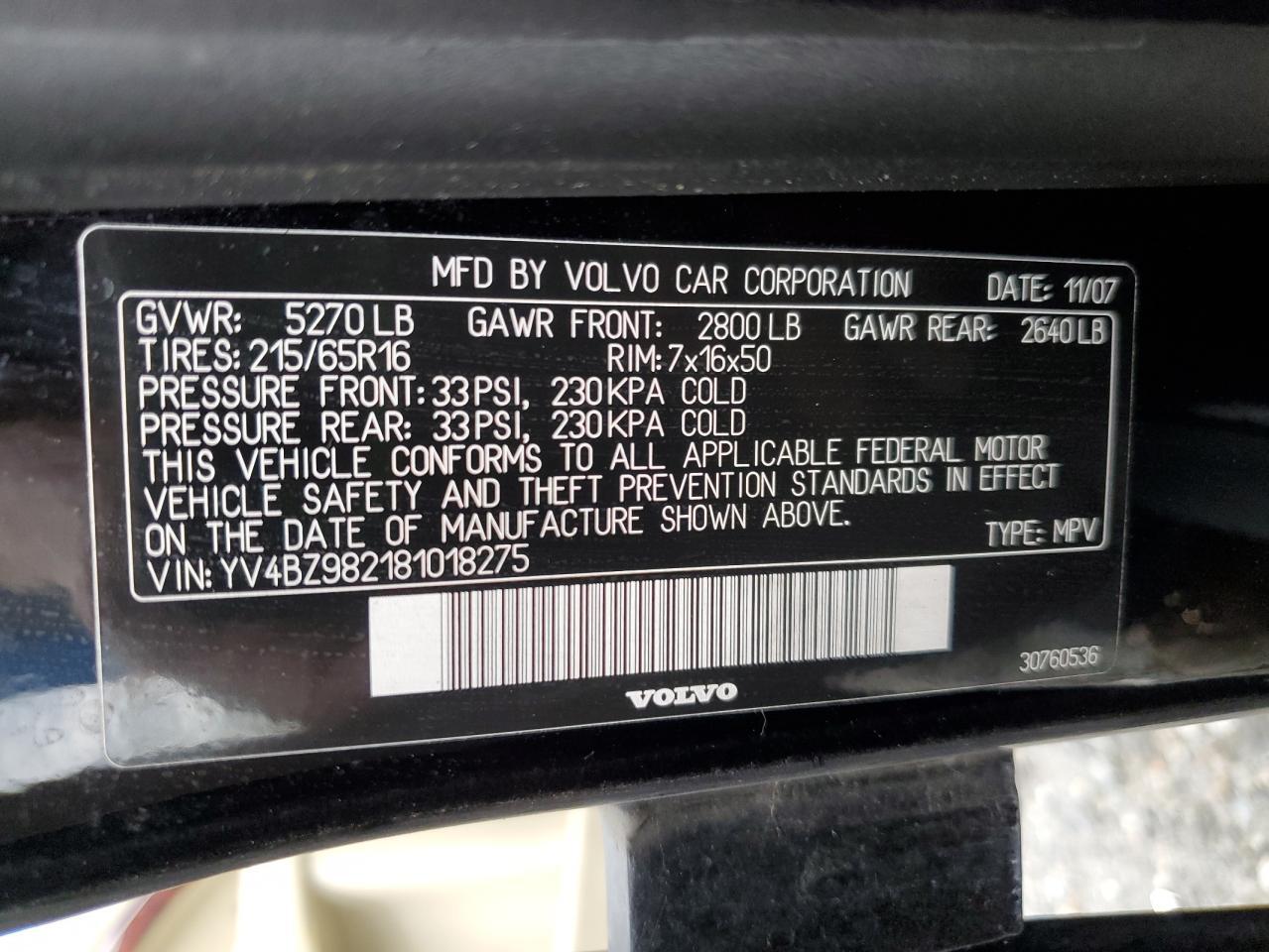 2008 VOLVO XC70