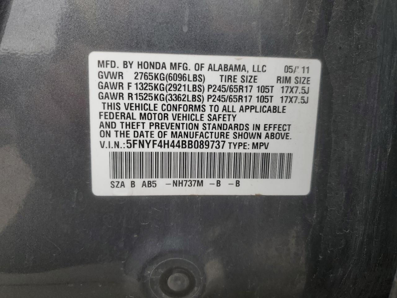 2011 HONDA PILOT