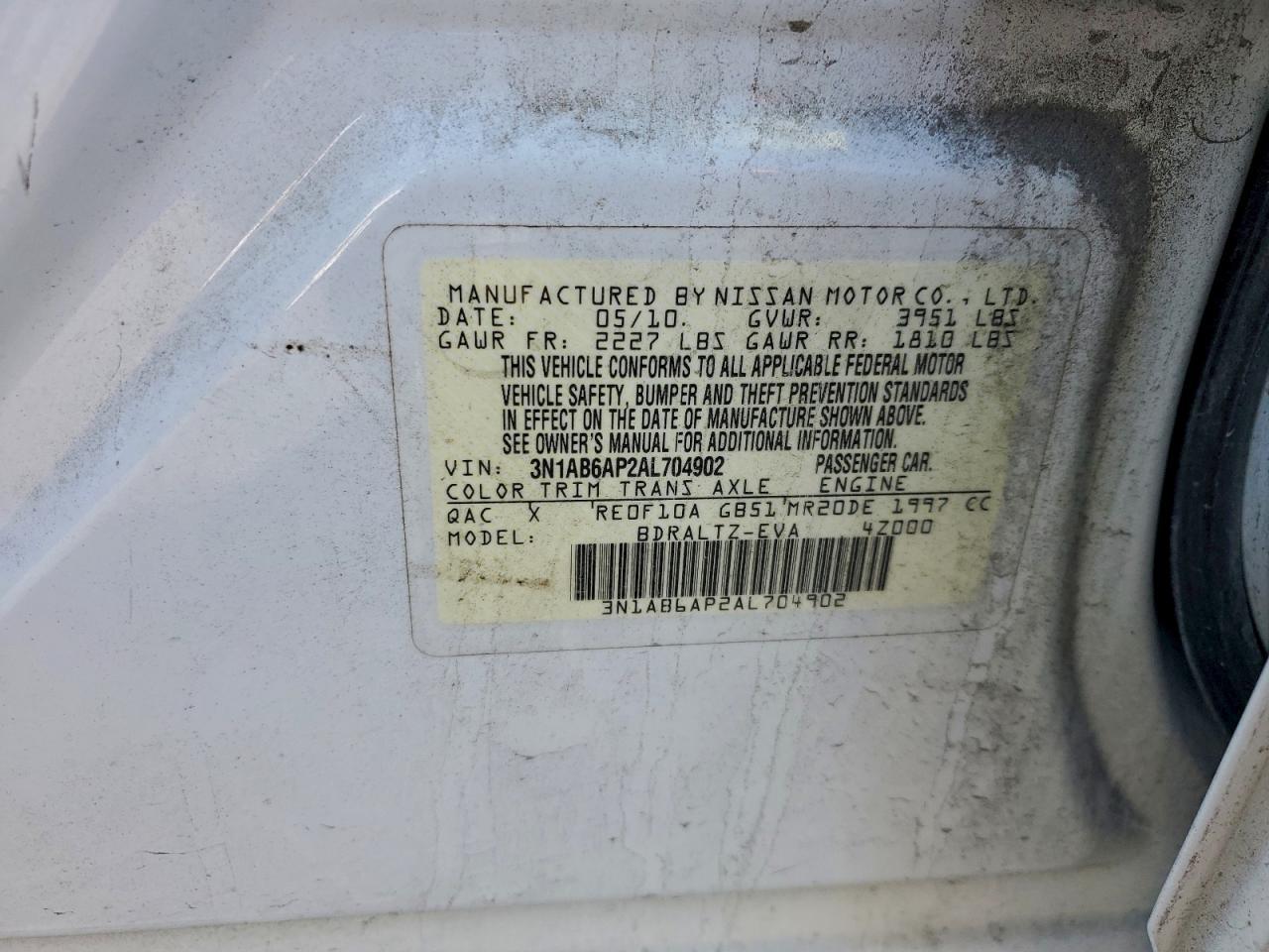 2010 NISSAN SENTRA