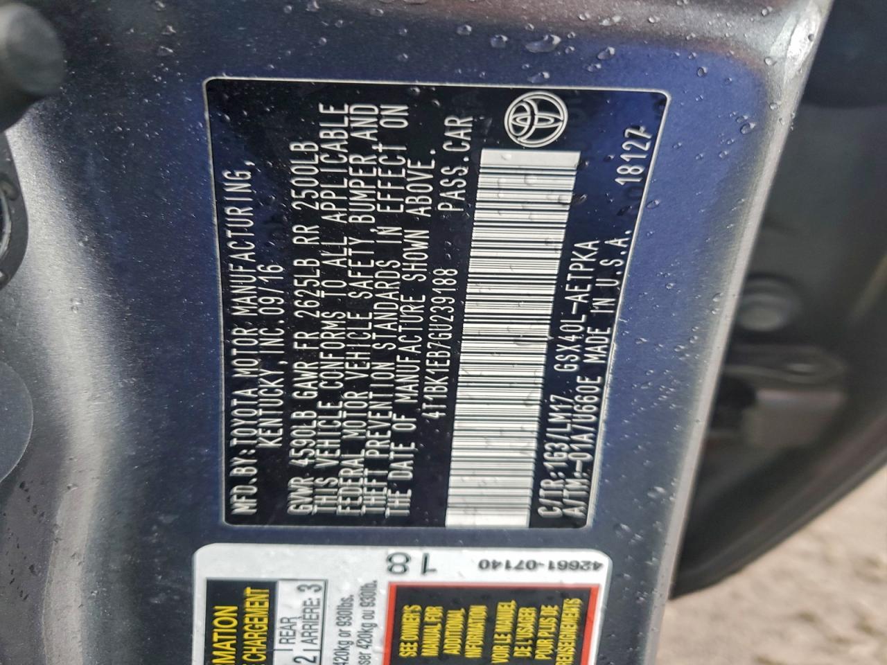 2016 TOYOTA Avalon