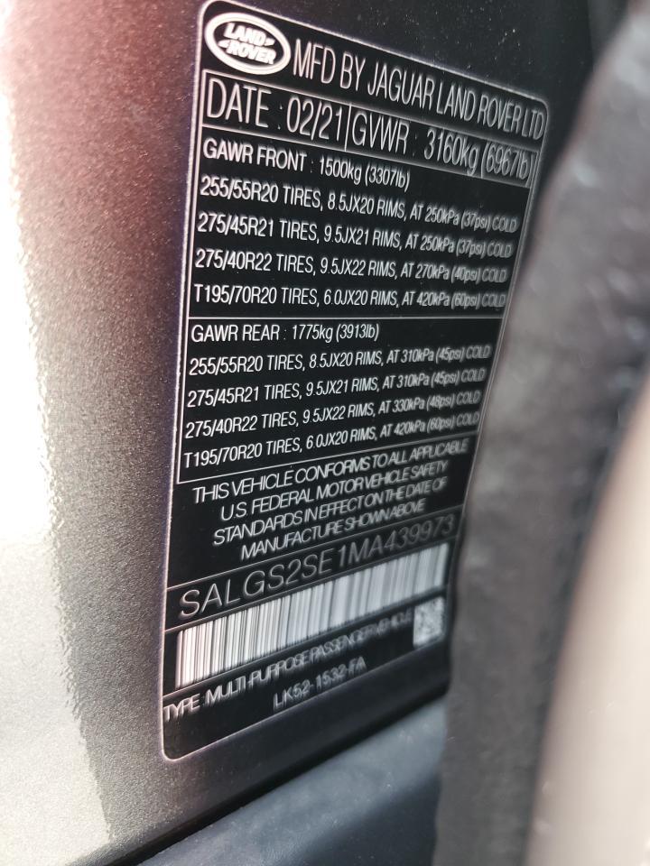 2021 LAND ROVER RANGE ROVER