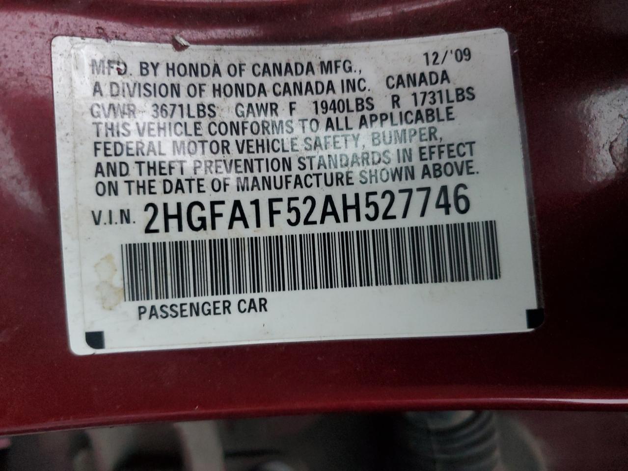 2010 HONDA CIVIC