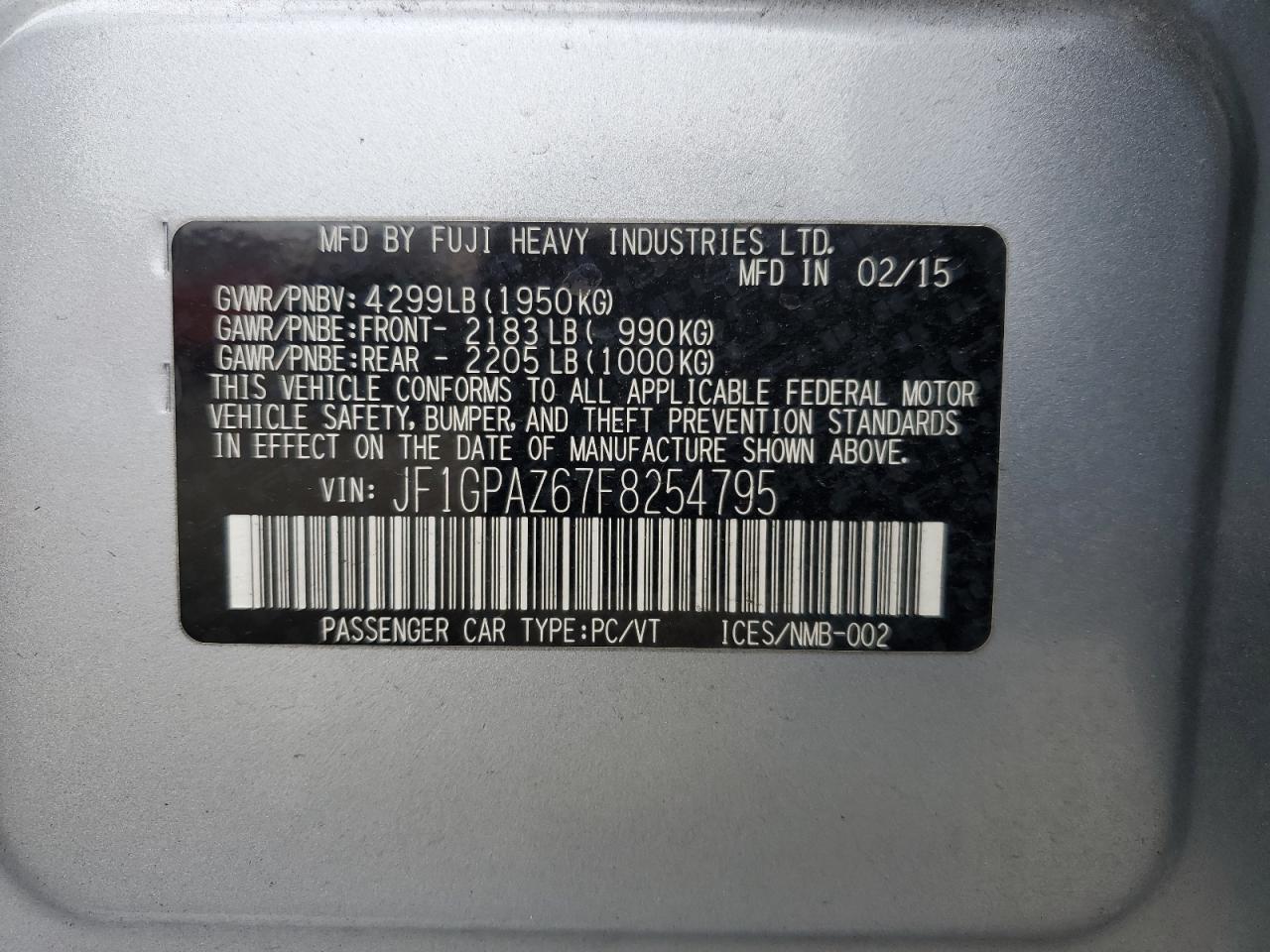 2015 SUBARU IMPREZA