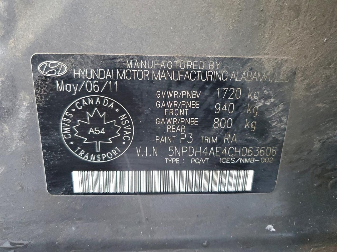 2012 HYUNDAI ELANTRA