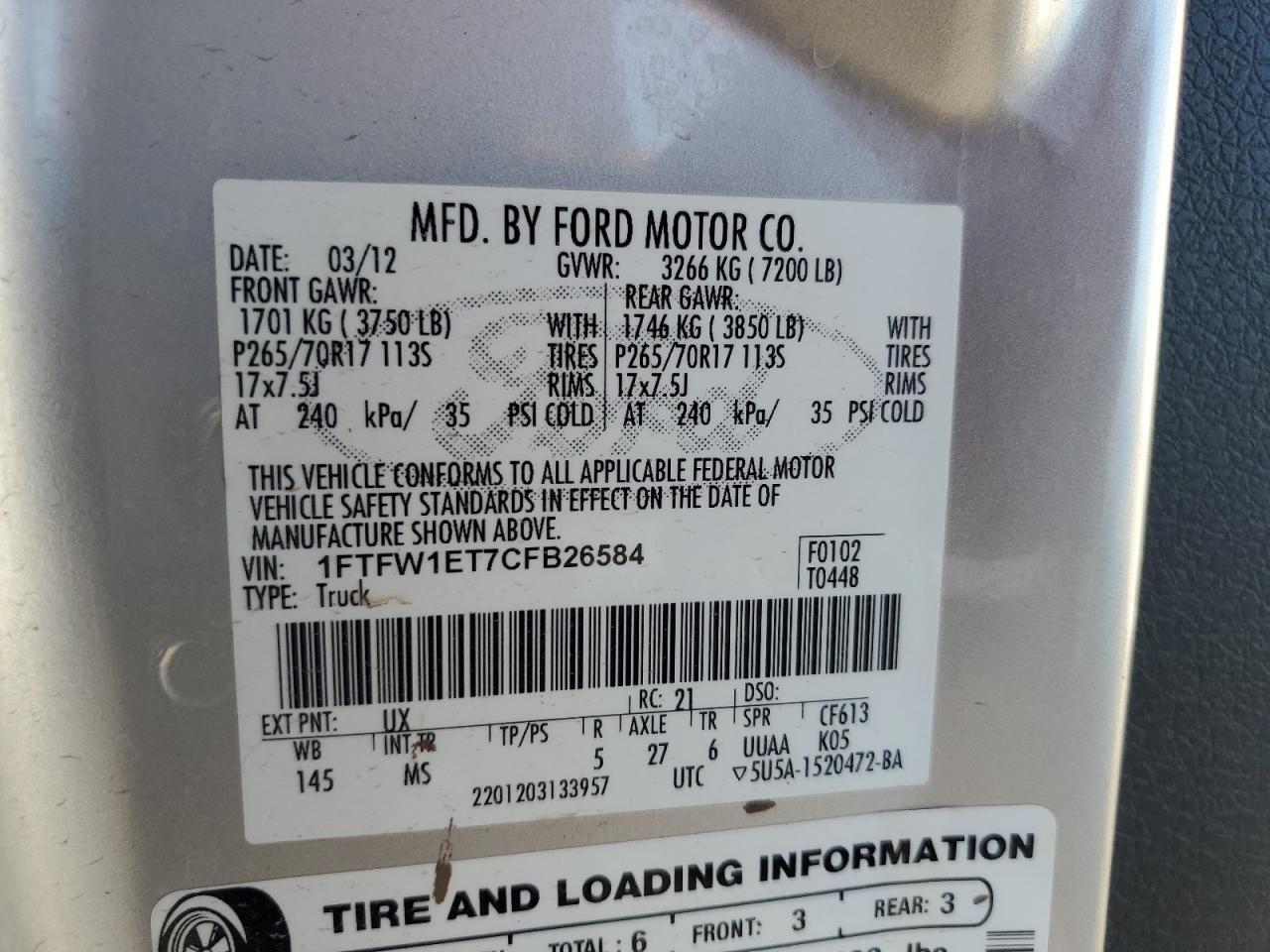 2012 FORD F-150