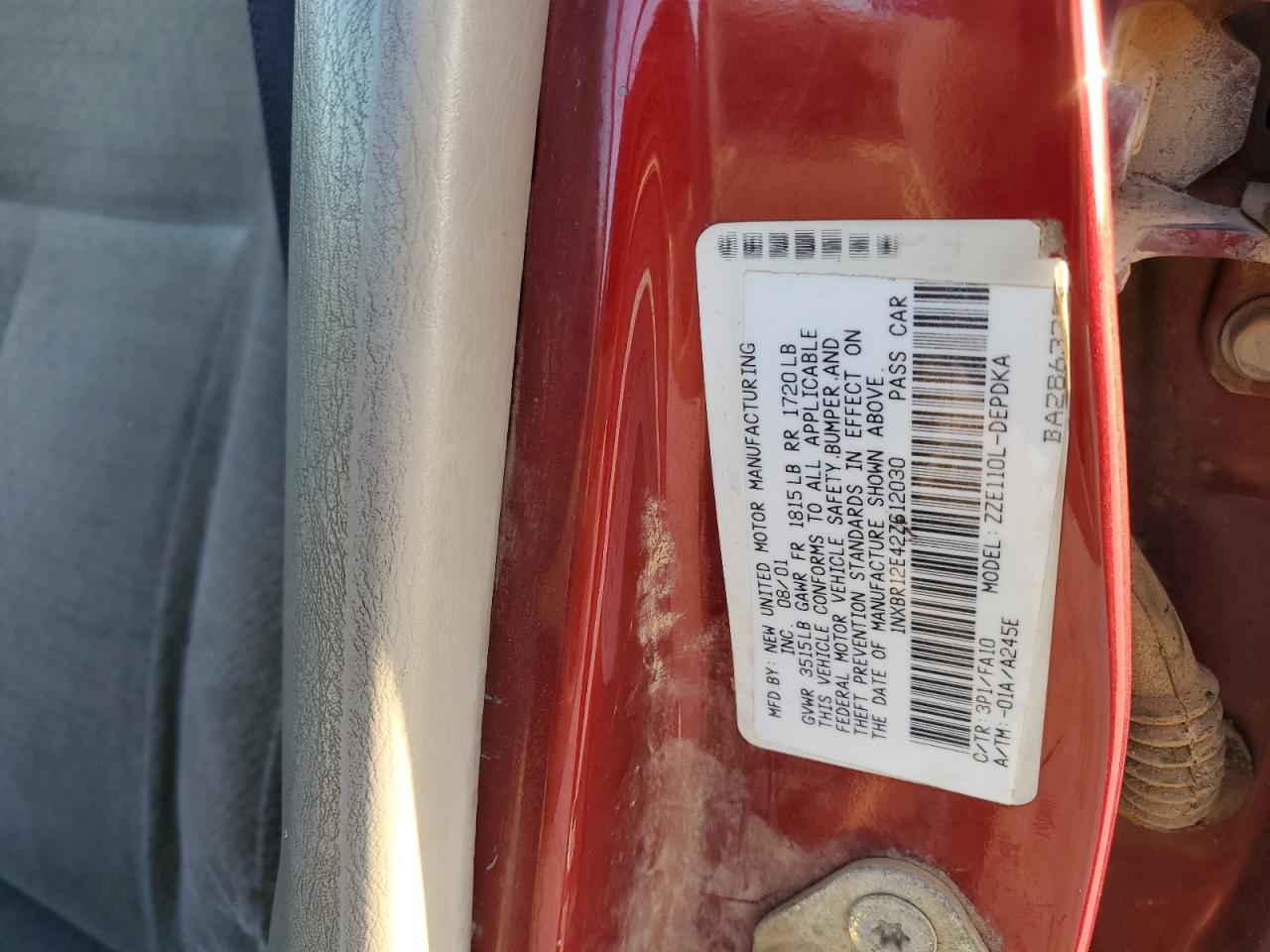 2002 TOYOTA COROLLA