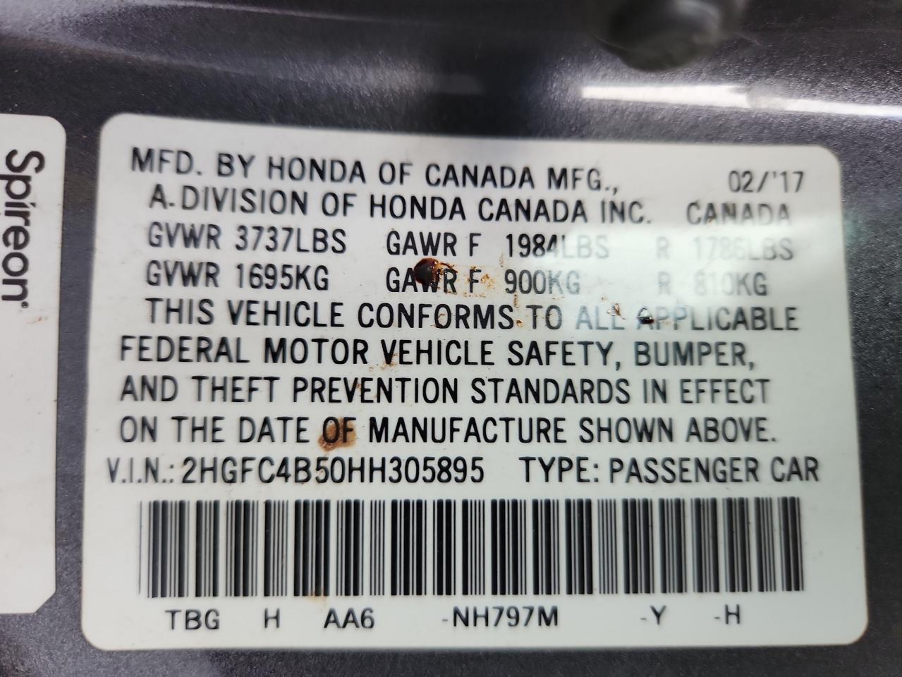 2017 HONDA CIVIC