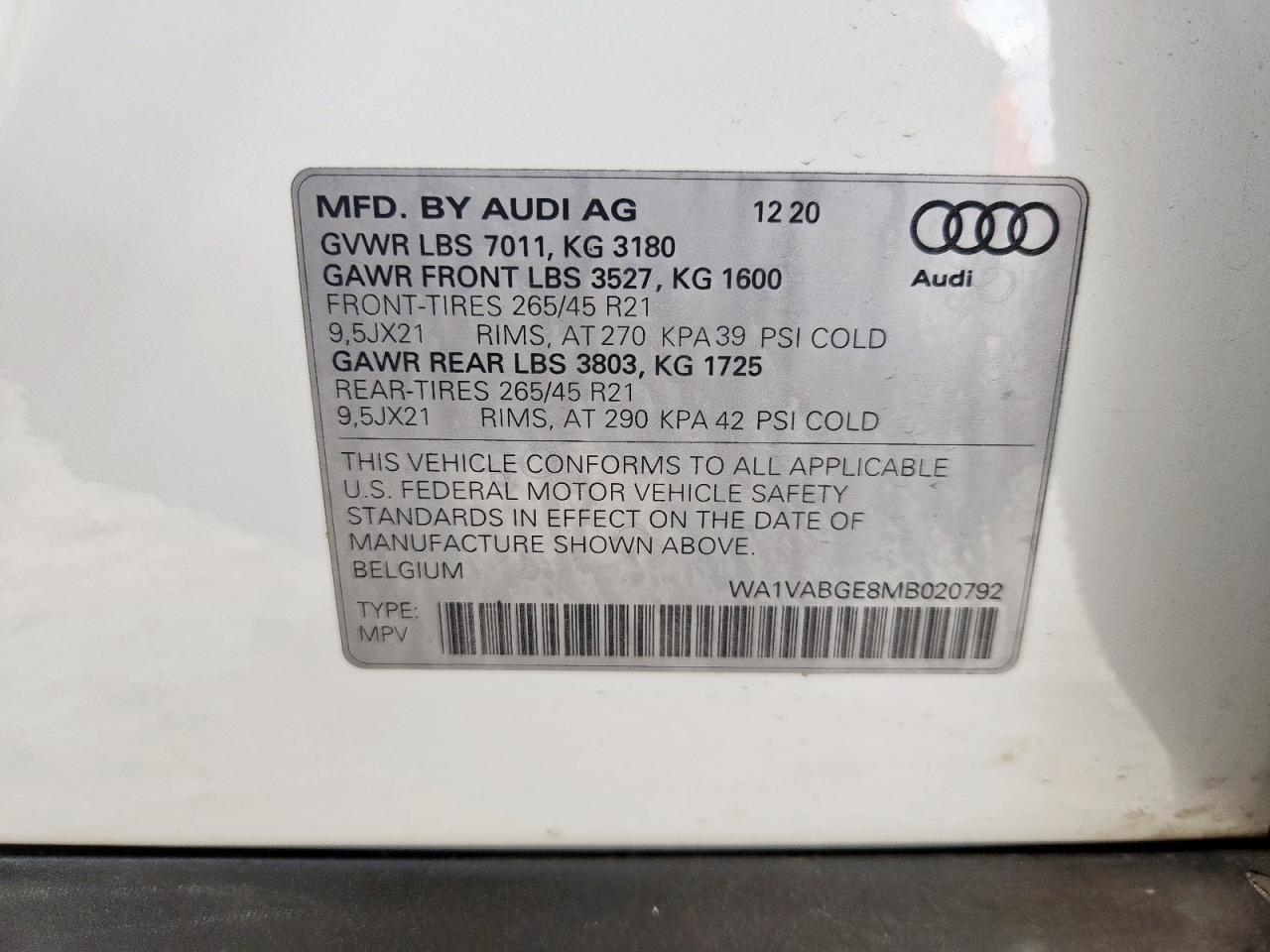2021 AUDI E-TRON