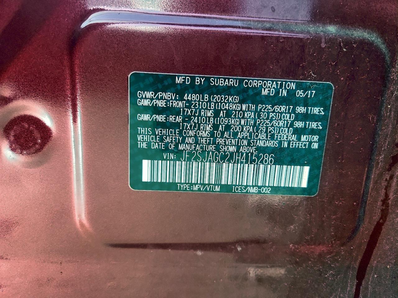2018 SUBARU FORESTER